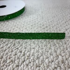 Emerald Green Glitter Sparklet Ribbon 50 Yards No. 3 Offray 813070 0.62 Inch EUC